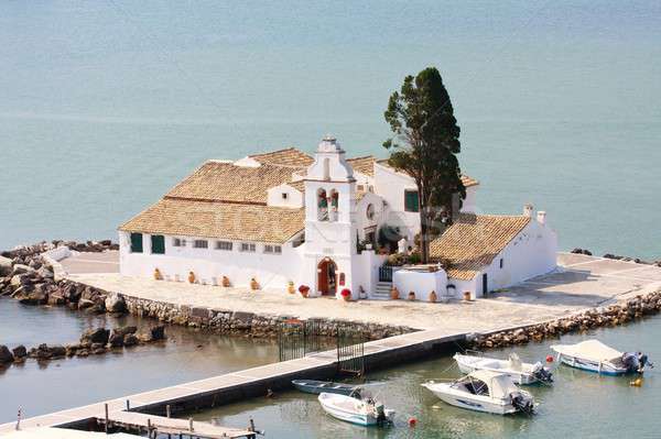 Mouse Island, Pondikonisi Monastery, Corfu, Greece Stock photo © Bertl123