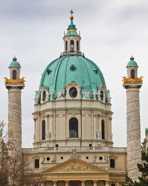 拱頂 教會 維也納 奧地利 建設 藍色 商業照片 © Bertl123