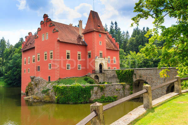 Red water chateau Cervena Lhota in Southern Bohemia, Czech Repub Stock photo © Bertl123