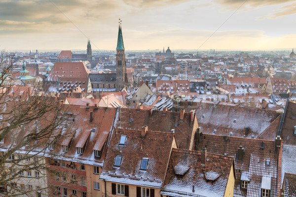 Nurember City View during winter time Stock photo © Bertl123