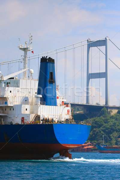 Freighter in the Bosporus Strait before trans-continental bridge Stock photo © Bertl123