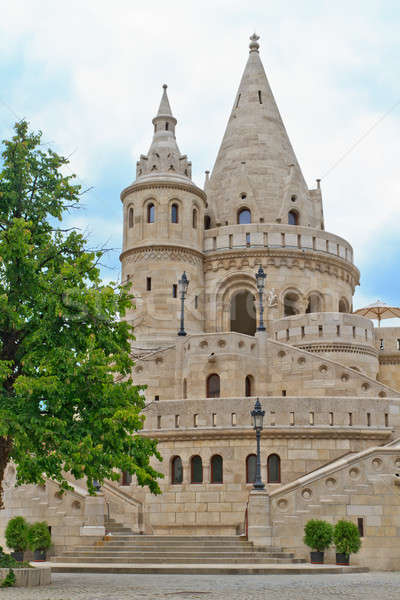 Pêcheur Budapest Hongrie mur bleu [[stock_photo]] © Bertl123