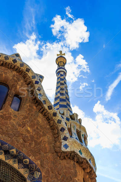 Park Güell, entrance tower details, Barcelona, Spain Stock photo © Bertl123