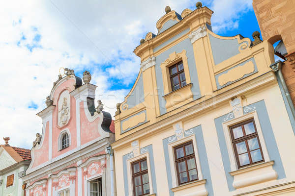 Facade of Renaissance houses in Telc Stock photo © Bertl123