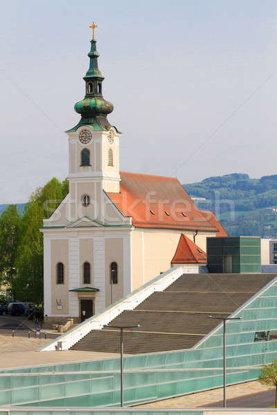 Linz - Urfahr Parish church with modern staircase, Austria Stock photo © Bertl123