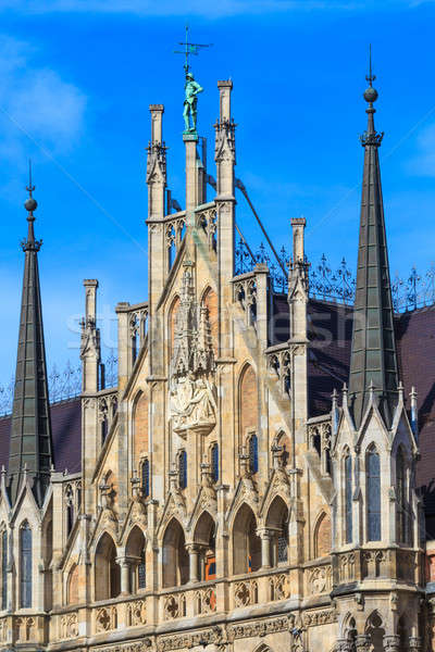 Stock photo: Munich, Gothic City Hall Facade Details, Bavaria, Germany