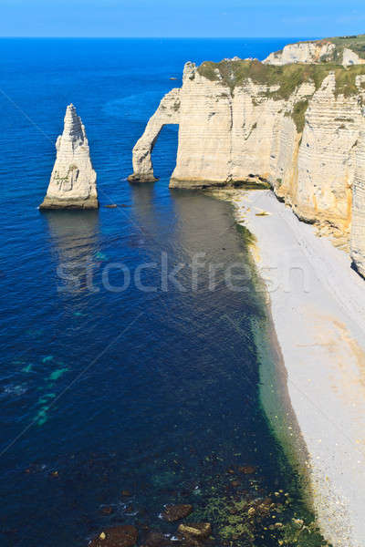 Klippen Normandie Frankreich Natur Meer blau Stock foto © Bertl123