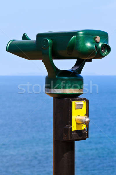 Stockfoto: Toeristische · attractie · verrekijker · wijzend · oceaan · water · stad