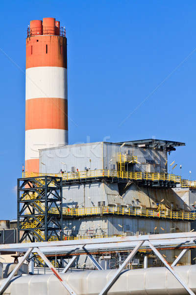 Stock photo: Oil Refinery (blue sky)