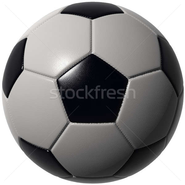 Minge de fotbal izolat detalii alb 3d face Imagine de stoc © bestmoose