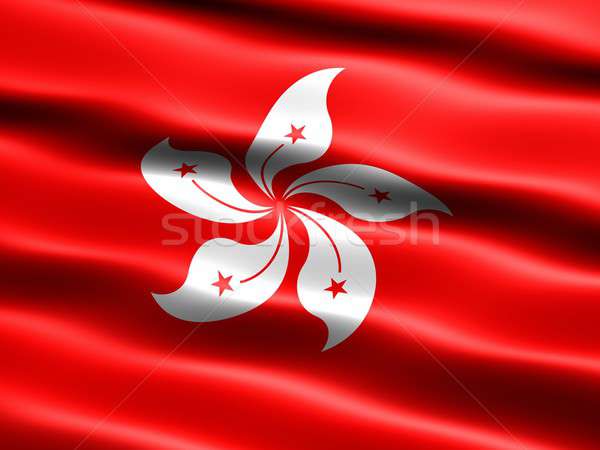 флаг Гонконг компьютер генерируется иллюстрация шелковистый Сток-фото © bestmoose