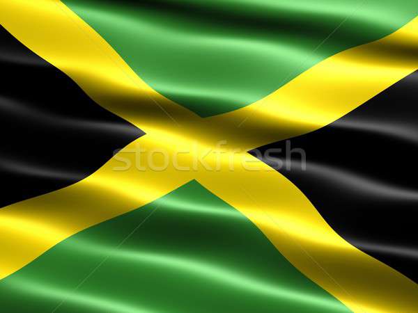 Flagge Jamaika Computer erzeugt Illustration seidig Stock foto © bestmoose
