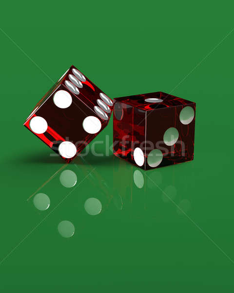 Right handed casino dice on green Stock photo © bestmoose