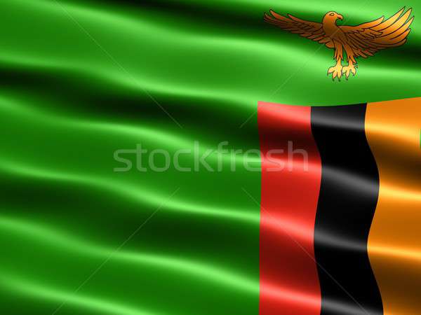 Flagge Sambia Computer erzeugt Illustration seidig Stock foto © bestmoose