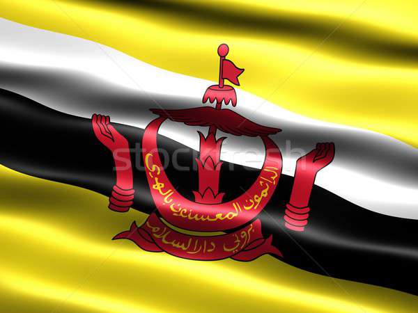 Zászló Brunei számítógép generált illusztráció selymes Stock fotó © bestmoose