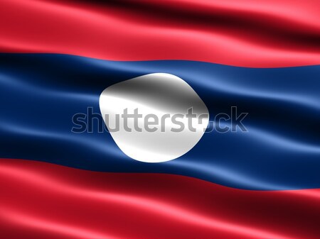 флаг Лаос компьютер генерируется иллюстрация шелковистый Сток-фото © bestmoose