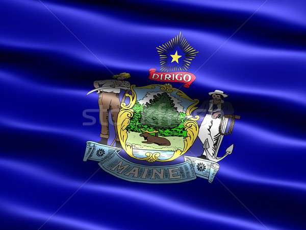 Zászló Maine számítógép generált illusztráció selymes Stock fotó © bestmoose