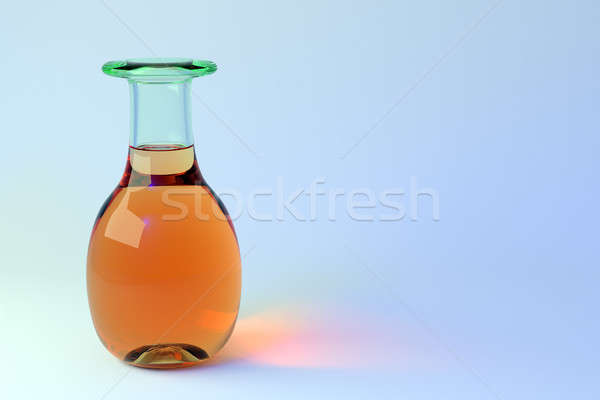 Vetro bottiglia liquido rendering 3d riflessioni Foto d'archivio © bestmoose