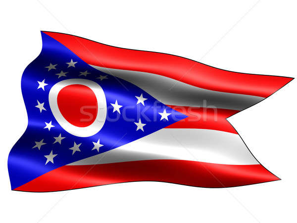 Foto stock: Bandeira · Ohio · computador · gerado · ilustração · sedoso