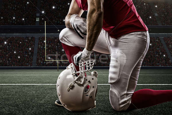 Futbolista rojo uniforme deporte hombres negro Foto stock © betochagas