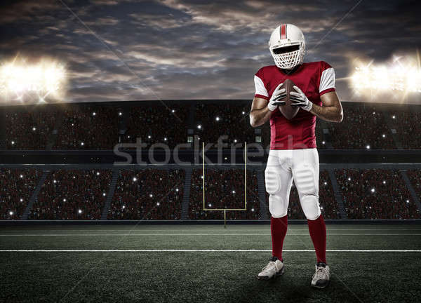 Czerwony uniform stadion sportu mężczyzn Zdjęcia stock © betochagas