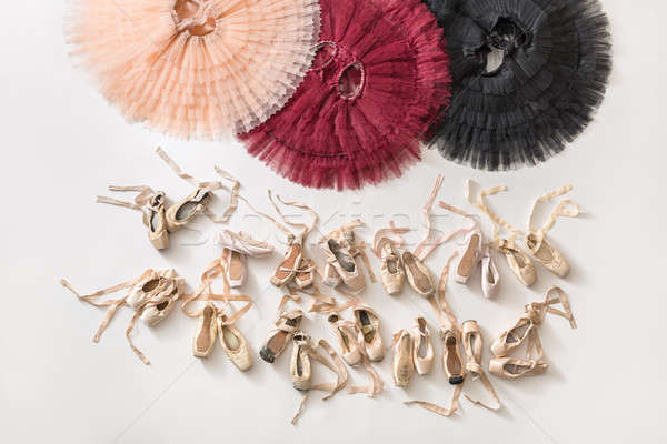 Ballettschuhe wenig farbenreich viele beige Schuhe Stock foto © bezikus