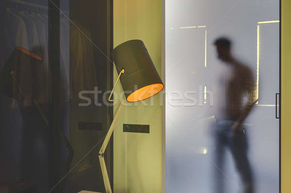 Guy's silhouette in modern style interior Stock photo © bezikus