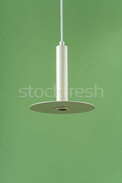Stock photo: Metal hanging beige lamp