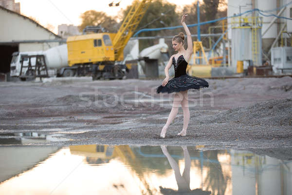 Ballerina on gravel Stock photo © bezikus