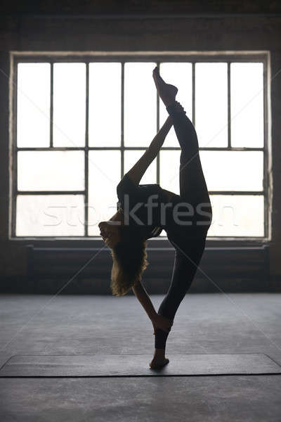 Sportive girl yoga training Stock photo © bezikus