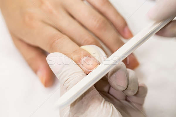 Stock photo: Photograph potsesse manicure in a beauty salon.