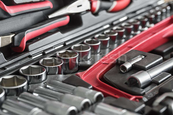 Toolbox with black-red instruments Stock photo © bezikus