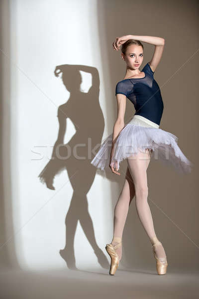 Vol groei portret bevallig ballerina studio Stockfoto © bezikus