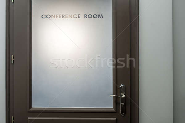 Entrada puerta sala de conferencias luz pared marrón Foto stock © bezikus