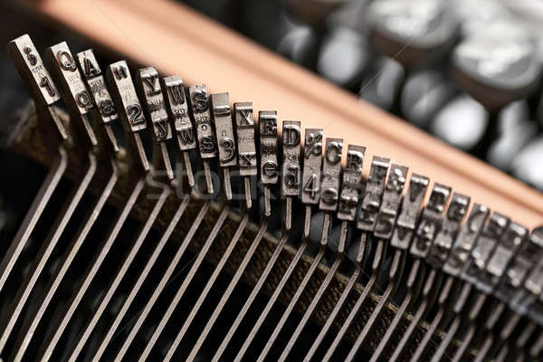 Retro typewriter in studio. Macro close up. Stock photo © bezikus