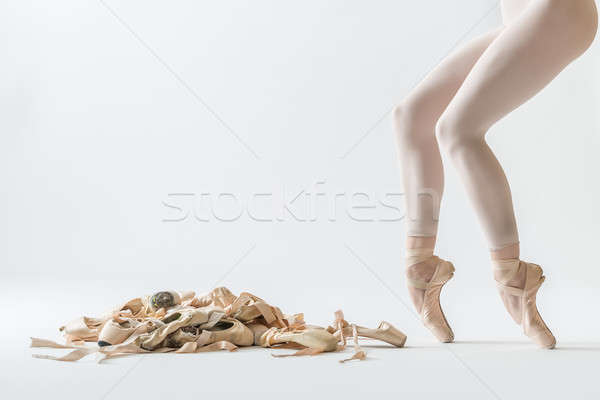 Ballet dancer legs and pointe shoes Stock photo © bezikus
