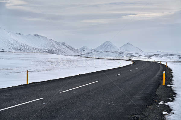 Сток-фото: стране · Исландия · маршрут · оранжевый · снега