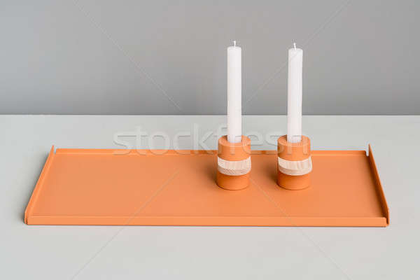 Metaal oranje ondersteuning mooie metalen twee Stockfoto © bezikus