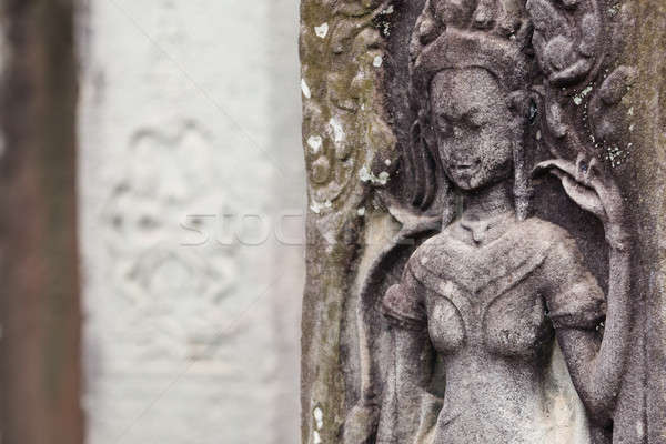 Angkor detalle pared alivio uno templo Foto stock © bezikus