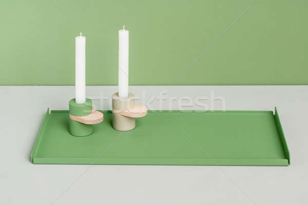 Metaal groene ondersteuning modieus metalen twee Stockfoto © bezikus