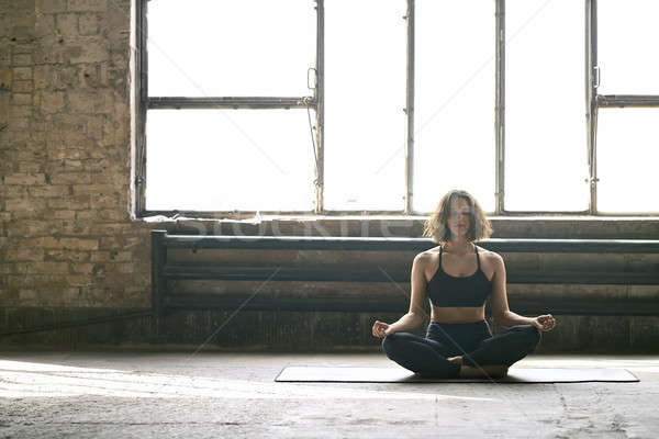 Sportive girl yoga training Stock photo © bezikus