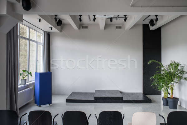 Stockfoto: Stijlvol · interieur · vliering · stijl · grijs · muren
