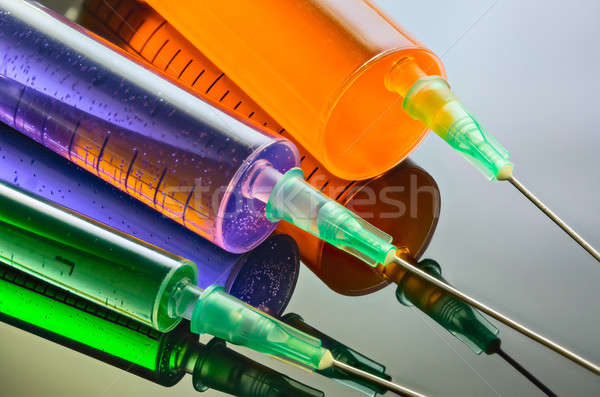Farbe Impfstoff drei Spiegel Oberfläche Stock foto © bezikus