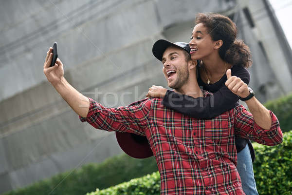 Dating of interracial couple Stock photo © bezikus