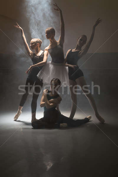 Ballerinas' quartet in class room Stock photo © bezikus