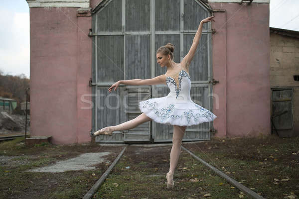 Ballerina in white tutu Stock photo © bezikus
