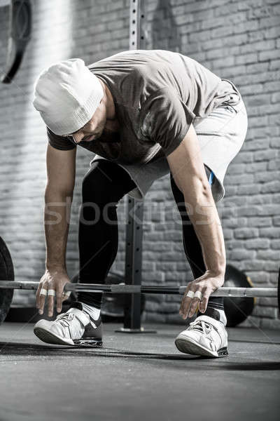 Crossfit entraînement barbell barbe up [[stock_photo]] © bezikus