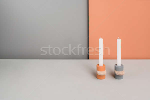Kleurrijk houten onderdelen modieus metalen oranje Stockfoto © bezikus
