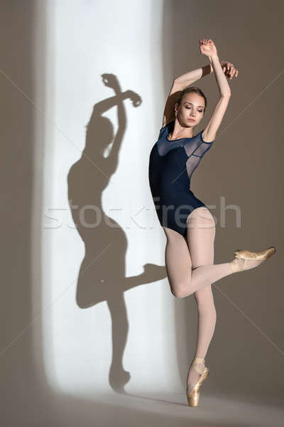 Stockfoto: Vol · groei · portret · bevallig · ballerina · studio