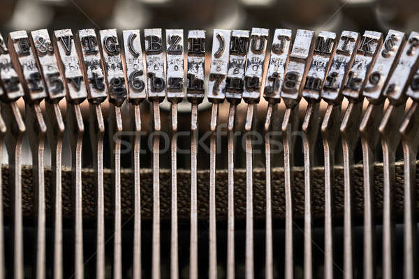 Retro typewriter in studio. Macro close up. Stock photo © bezikus